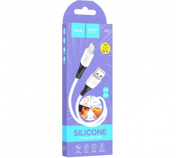 Кабель USB - Apple lightning Hoco X82 силиконовый белый 1м#1816489