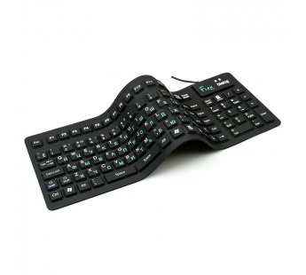 Клавиатура Dialog KFX-03U Flex, USB, гибкая,черная в тубе + переходник PS/2#123616