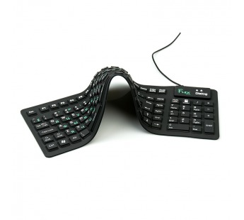 Клавиатура Dialog KFX-03U Flex, USB, гибкая,черная в тубе + переходник PS/2#123619
