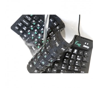 Клавиатура Dialog KFX-03U Flex, USB, гибкая,черная в тубе + переходник PS/2#123620