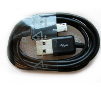 Кабель USB - MicroUSB HTP длинный штекер (черный) 1m#12320