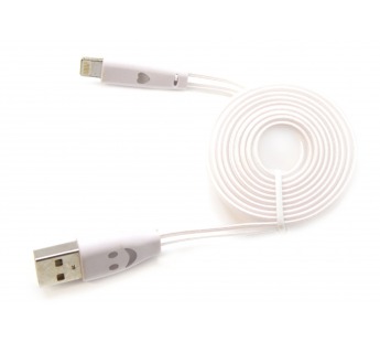 Кабель USB для iPhone 5/5S/5C/6 LED белый 1m#18012
