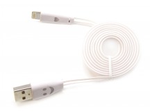 Кабель USB для iPhone 5/5S/5C/6 LED белый 1m