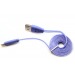 Кабель USB для iPhone 5/5S/5C/6 LED синий 1m#18010