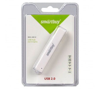 USB HUB Smart Buy SBHA - 408 USB 2.0 (4 порта) белый#19153