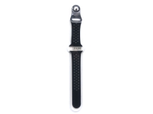 Ремешок для Apple Watch 38/40mm Sport №6 силиконовый Черно-фиолетовый  (Размер M)
