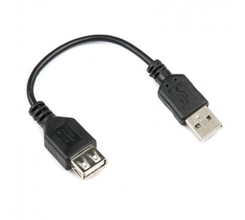 Кабель удлинительный Dialog USB 2.0- AM/AF0.15m (HC- A5901) (CU-0102 black)#22645