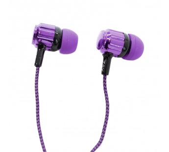 Проводные наушники Super Bass шнурок (пакет) фиолетовый#24127