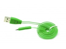 Кабель USB для iPhone 5/5S/5C/6 LED зеленый 1m