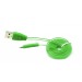 Кабель USB для iPhone 5/5S/5C/6 LED зеленый 1m#24147