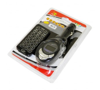 Автомобильный FM-трансмиттер №017 Micro SD+USB+пульт черный#24463