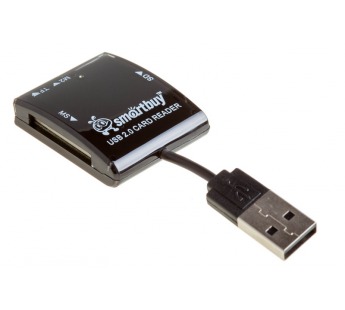 Картридер Smartbuy SBR-713 USB 2.0 - SD/microSD/MS/M2, черный#26427