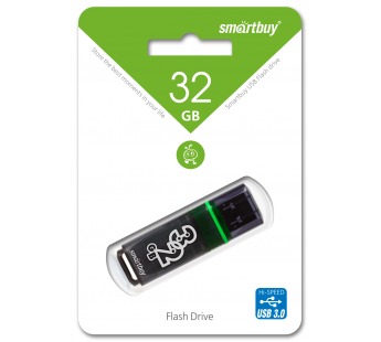 Флеш-накопитель USB 3.0 32Gb Smart Buy Glossy series Dark (grey)#26436