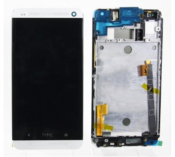 Дисплей для HTC One Dual/802w модуль Серебро#31081