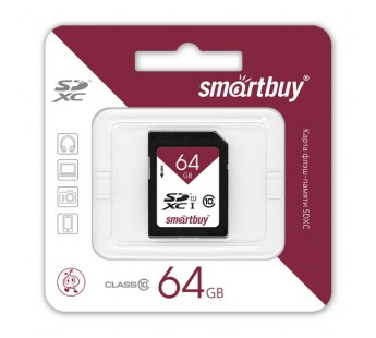 Карта памяти SDXC 64GB Smart Buy Class 10 U3#32641