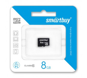 Карта памяти MicroSD 8 Gb Smart Buy без адаптера(class 10)#3855