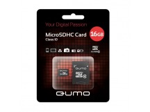 Карта памяти MicroSD 16GB Qumo Class 10 + SD адаптер