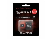 Карта памяти MicroSD 32 Gb Qumo +SD адаптер (class 10)
