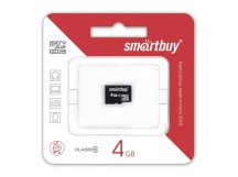 Карта памяти MicroSD 4 Gb Smart Buy без адаптера(class 10)