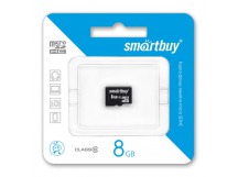 Карта памяти MicroSD 8 Gb Smart Buy без адаптера(class 10)