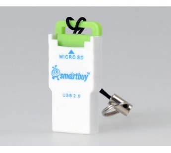Картридер Smartbuy 707, USB 2.0 - MicroSD, зеленый (SBR-707-G)#38715