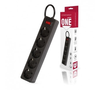 Сетевой фильтр Smartbuy One 10A, 5 розеток, черный, 5 м#111984