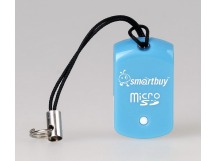 Картридер Smartbuy 706, USB 2.0 - MicroSD, голубой (SBR-706-B)