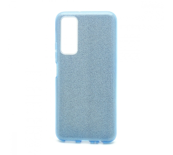                                 Чехол силикон-пластик Huawei P Smart 2021/Y7a Fashion с блестками голубой#1748153