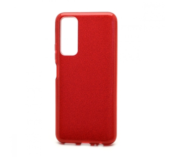                                 Чехол силикон-пластик Huawei P Smart 2021/Y7a Fashion с блестками красный#1748151