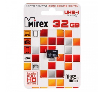 MicroSD 32 Gb MIREX UHS-I без адаптера (Class 10)