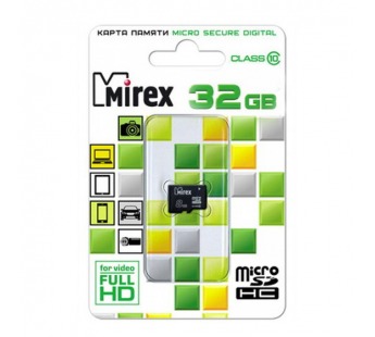 Карта памяти MicroSD 32GB MIREX Class 10 без адаптера#44279