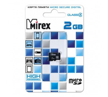 Карта памяти MicroSD 2 GB MIREX без адаптера#61156