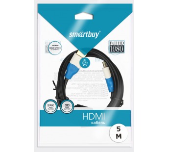 Кабель SMART BUY HDMI to HDMI ver.1.4b AM-AM, 5 м. (gold-plated) (К351) (1/50)#18248