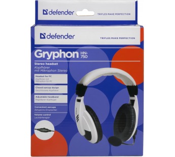 Гарнитура DEFENDER Gryphon HN-750 белая#60614