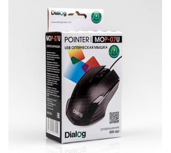 Мышь оптическая Dialog MOP-07U Pointer Optical USB, Black#62685