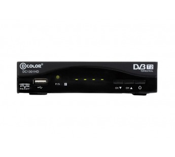 Цифровая ТВ приставка D-COLOR DC1301HD (DVB-T2, RCA, HDMI, USB)#62074