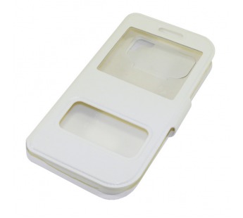 Чехол универсальный с окошком и силиконовой вставкой  для телефонов  "5,5" белый#63292
