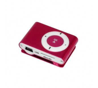 MP3 плеер №016 (слот Micro SD+наушники+кабель для зарядки) розовый#69200