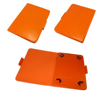 Чехол подставка универсальный для планшетов с 4-мя выдвижными креплениями 10" оранжевый#72240