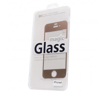 Защитное стекло цветное Glass Colorful для Apple iPhone 4 (gold)#73828