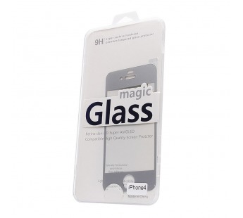 Защитное стекло цветное Glass Colorful для Apple iPhone 4 (silver)#73832