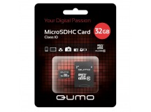 MicroSD 32 Gb Qumo +SD адаптер (Class 10 UHS-I)