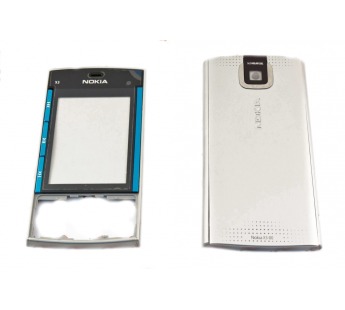 Корпус для Nokia X3 Серебристый оригинальный#14455