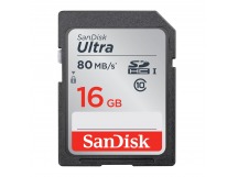 Карта памяти SDHC 16GB SanDisk Class10 Ultra UHS-I  (80 Mb/s)