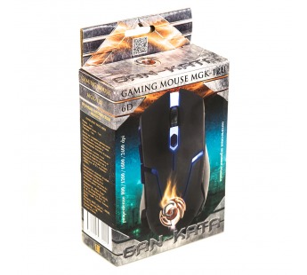 Мышь оптическая Dialog MGK-12U Gan-Kata - игровая, 6 кнопок + ролик , голубая подсветка, USB, черная#89480