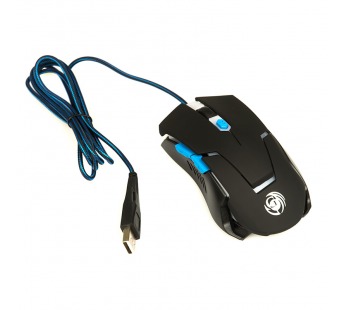Мышь оптическая Dialog MGK-12U Gan-Kata - игровая, 6 кнопок + ролик , голубая подсветка, USB, черная#89483