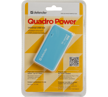 HUB DEFENDER QUADRO POWER 4 порта (1/50)#91442