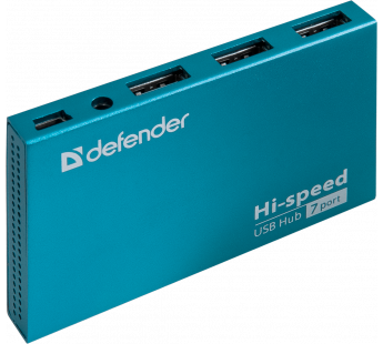 HUB DEFENDER SEPTIMA SLIM 7 портов (адаптер 2А) (1/50)#91934
