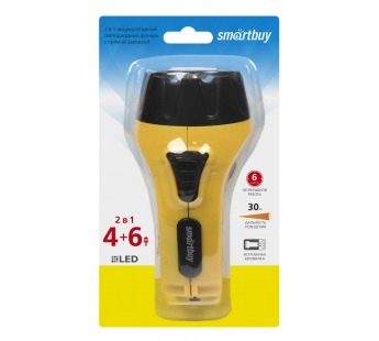 Фонарь SMARTBUY SBF-87-Y, жёлтый 4LED+6LED#91955