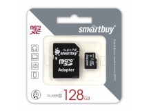 Карта памяти MicroSD 128GB Smart Buy Class10 + SD адаптер